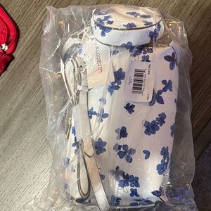 Liz Claiborne Blue Floral Crossbody Bag